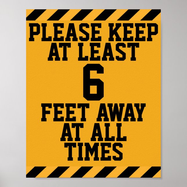 Poster Distances sociales de six pieds (Devant)