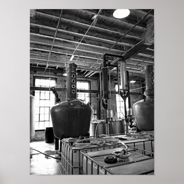 Poster Distillerie Photo Noir Et Blanc (Devant)