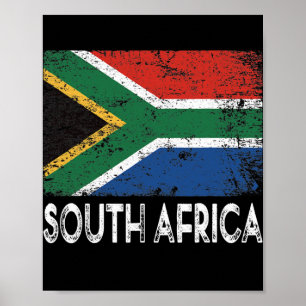 Poster Distorsion Patriotique Afrique du Sud Drapeaux Hom