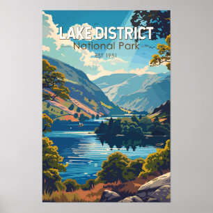 Poster District des lacs Parc national d'Angleterre Voyag