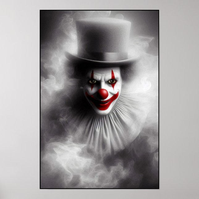 Poster Disturbed Vintage Clown With a Sinister Smile  (Devant)