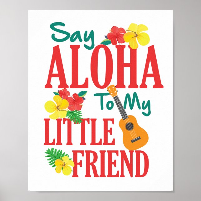 Poster Dites Aloha À Mon Petit Ami Ukulele Player (Devant)