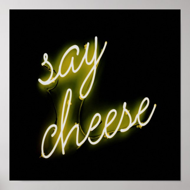 Poster Dites feu de néon au fromage (Devant)