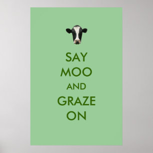 Poster Dites Moo et Graz sur l'affiche drôle de la vache