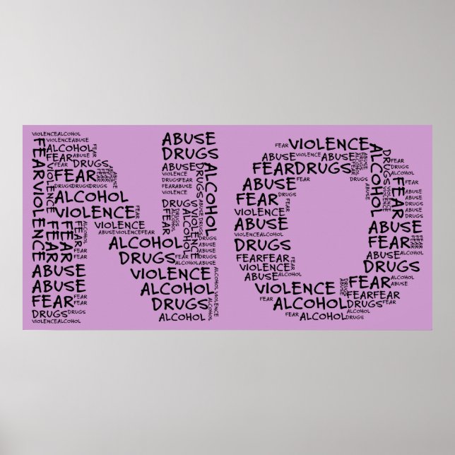 Poster Dites non à la violence, à l'abus, à la drogue, à  (Devant)
