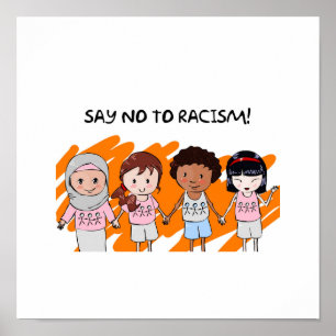 Poster Dites non à l'affiche de l'école Racisme