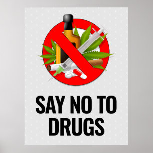 Poster Dites Non À L'Affiche Sur Les Drogues - 18x24