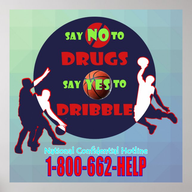 Poster Dites NON aux drogues - Oui à la dribble (Devant)