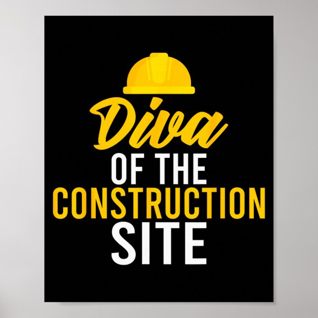 Poster Diva du chantier de construction ouvrier de constr (Devant)