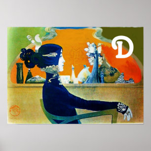 Poster DIVA EN BLEU / Beauté, Cheveux, Monogramme mode