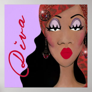 Poster Diva est un mot à quatre lettres