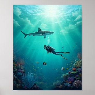 Poster diver meets a shark