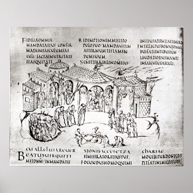 Poster Diverses scènes illustrant un psaume (Devant)