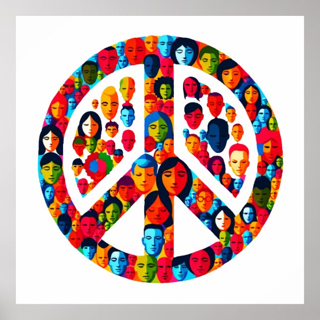 Poster Diversité pacifique - Le signe de la paix face au  (Devant)