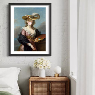 Poster Divina de Bubble Gum avec un chapeau de paille