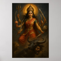 Divine déesse Durga | Guerrier cosmique de lumière