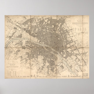 Poster Division Est de Paris Carte (1834)