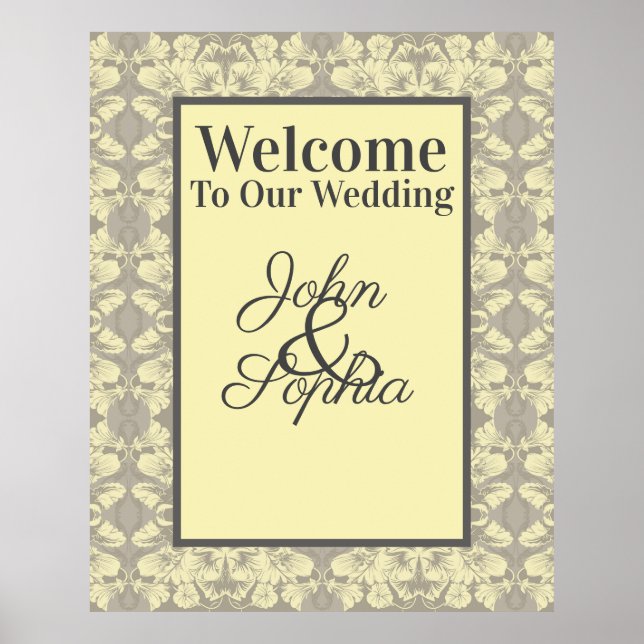 Poster d'ivoire et de fleurs grises (Devant)