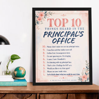 Poster Dix citations de bureau amusantes pour le directeu