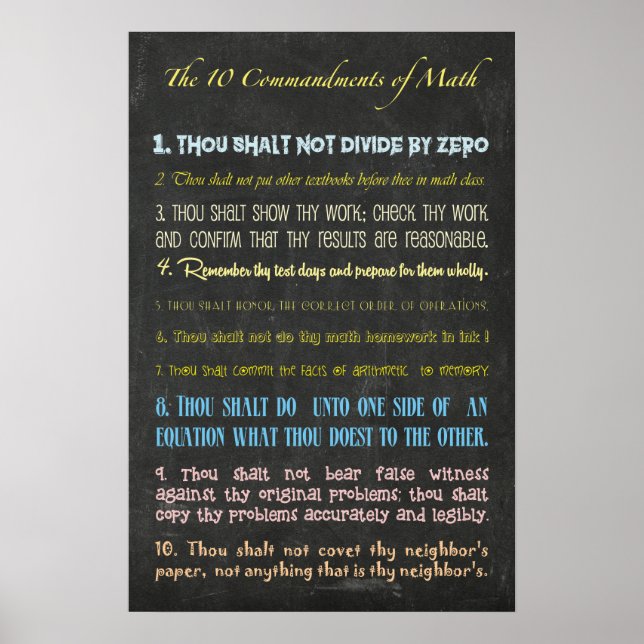 Poster Dix commandements (Devant)