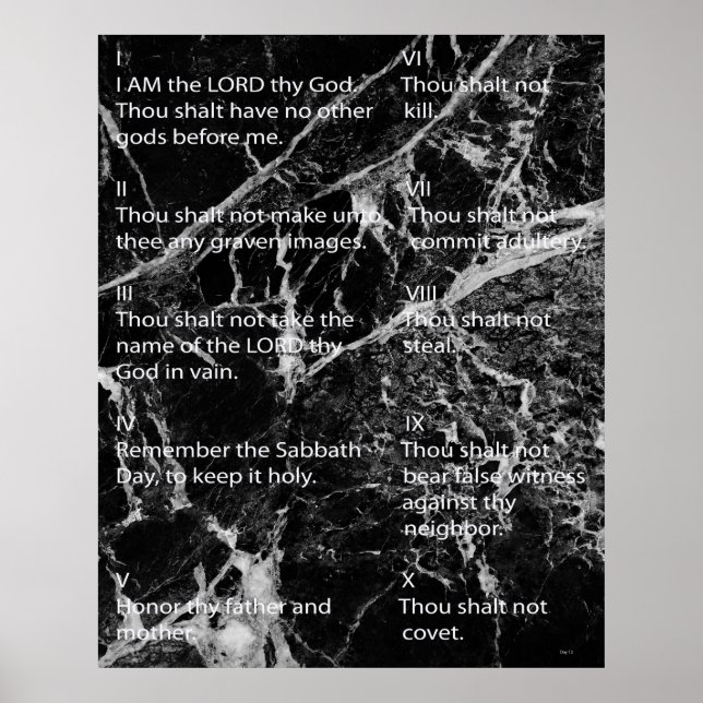 Poster Dix commandements (Devant)