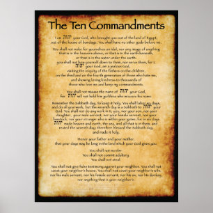 Poster Dix commandements - Brown