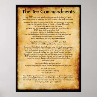 Poster Dix commandements - Brown