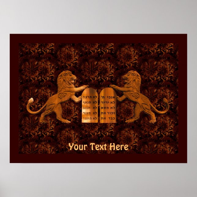 Poster Dix commandements et lions (Devant)