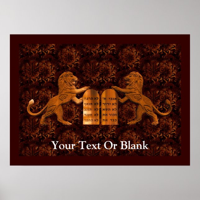 Poster Dix commandements et lions (Devant)