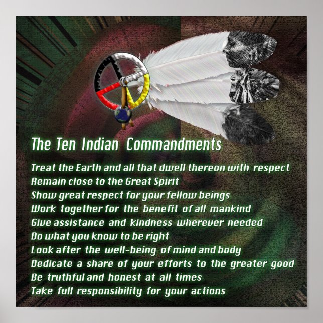 Poster Dix commandements indiens (Devant)
