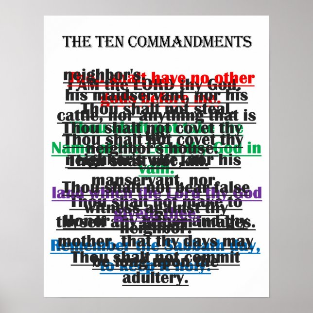 Poster Dix commandements simultanément (Devant)