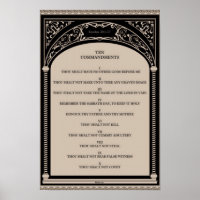 Dix commandements sur Parchment Arch Scroll Art Dé