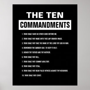 Poster Dix Commandements Verset Biblique Chrétien Religie