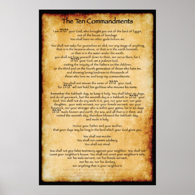 Poster Dix commandements XL Brown (Devant)