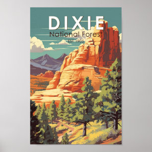Poster Dixie National Forest Utah Travel Art Vintage