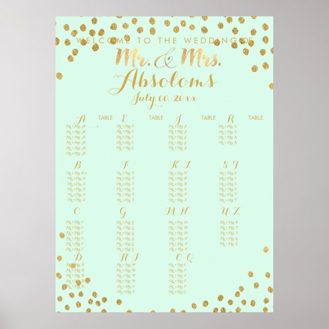 Poster DIYcolor/Faux Gold Confetti/Alpha Siège (Devant)