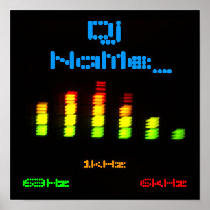 Poster Dj Ajoutez votre nom Custom Equalizer Bar EQ
