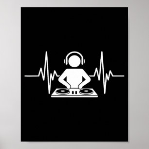 Poster Dj Art Drôle Hommes Femmes Producteur De Musique D