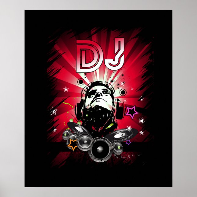 Poster Dj Music Lover Music Player Sound Cool (Devant)