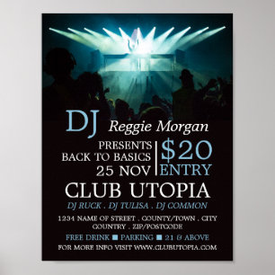 Poster DJ on Stage, DJ, Club Event Advertising