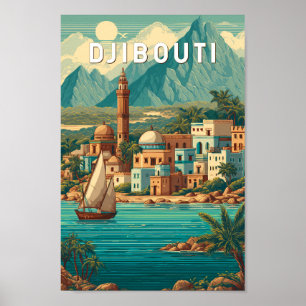Poster Djibouti Illustration Voyage Art Vintage