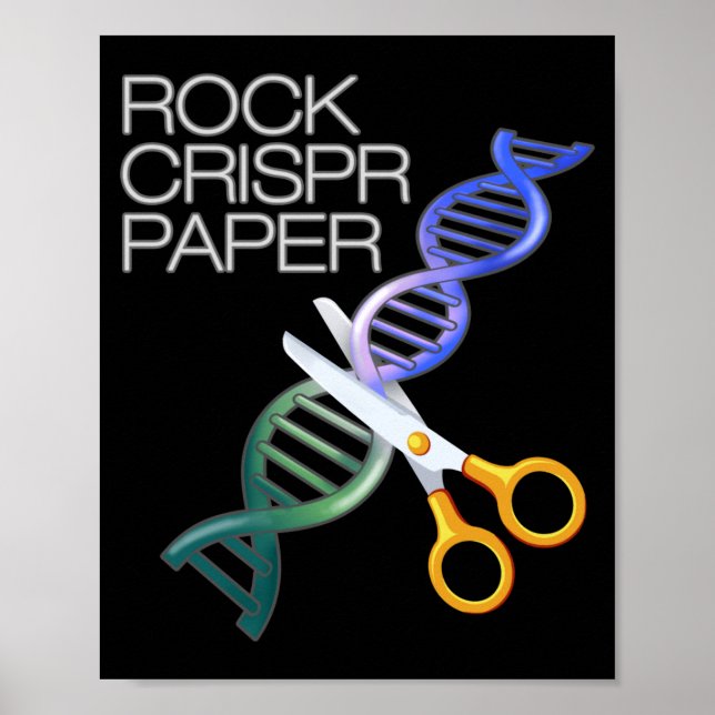Poster Dna Funny Rock Paper Crispr Genetic Science Race  (Devant)
