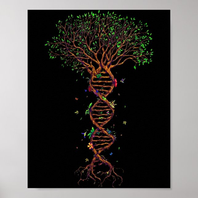 Poster Dna Tree Genetic Funny Earth Day Plant A Tree Life (Devant)