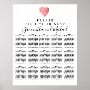 Poster do-it-yourself Carnet de sièges Mariages de 15 tab