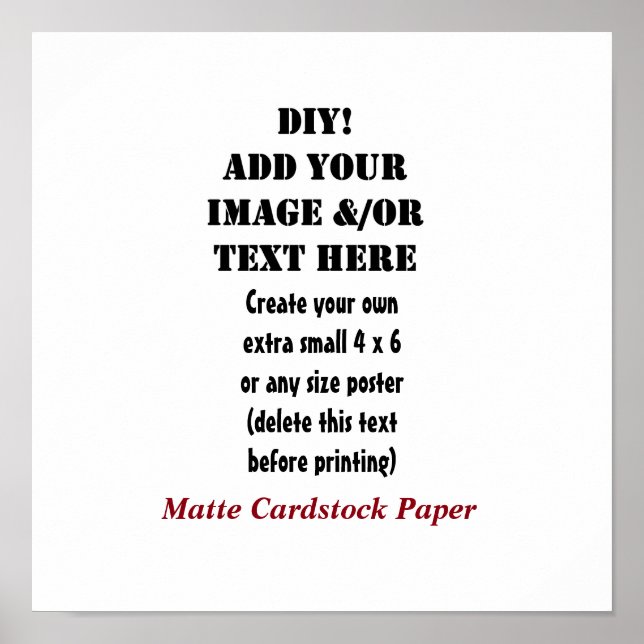Poster do-it-yourself Créez votre propre carte 12 x 12 Ma (Devant)