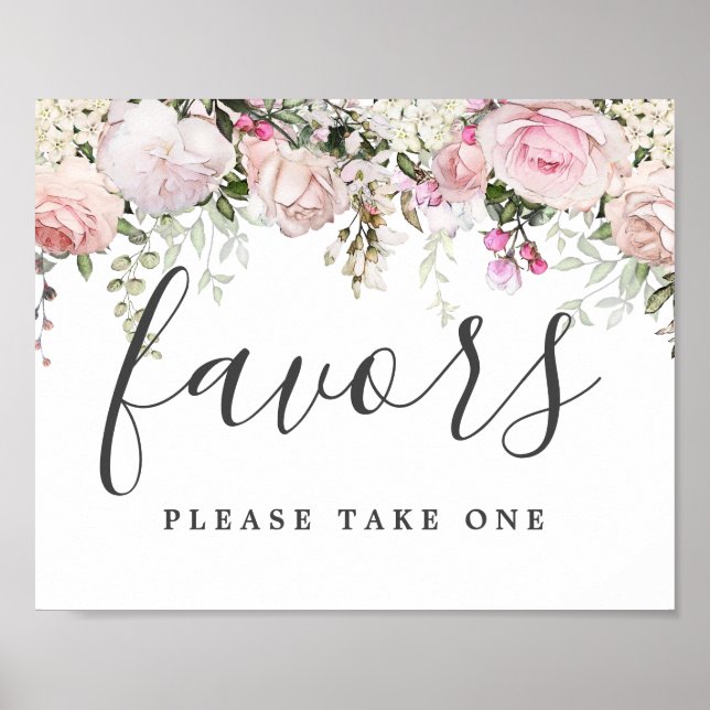 Poster do-it-yourself Rose Rustique Blanc Floral Mariage  (Devant)