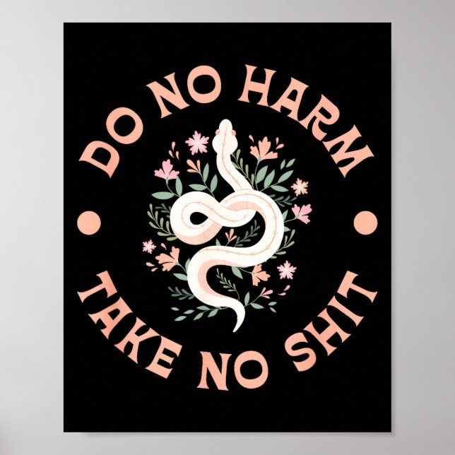 Poster Do Not Harm Take No Funny Sarcastic Quotes Sarcasm (Devant)
