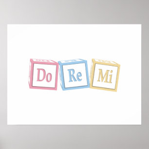 Poster "Do Re Mi" Solfeggio Baby Blocks Enfants Musique