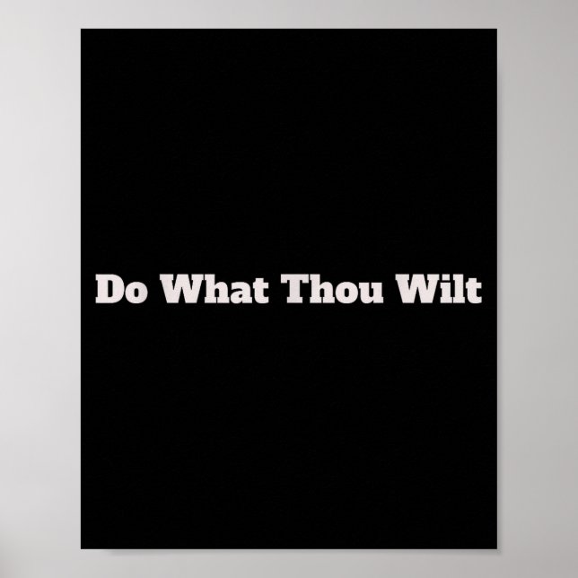 Poster Do What Thou Wilt Funny  (Devant)
