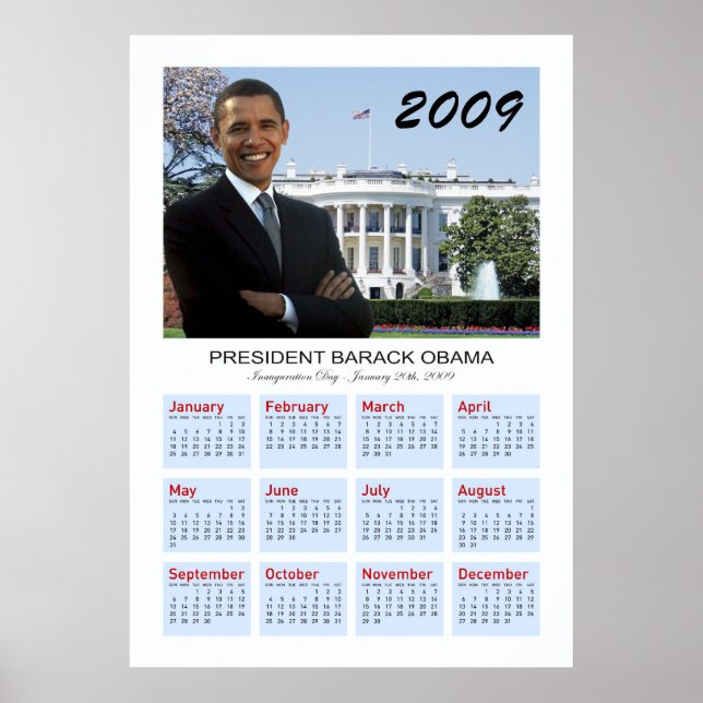 Poster d'Obama - Calendrier mural 2009 (Devant)